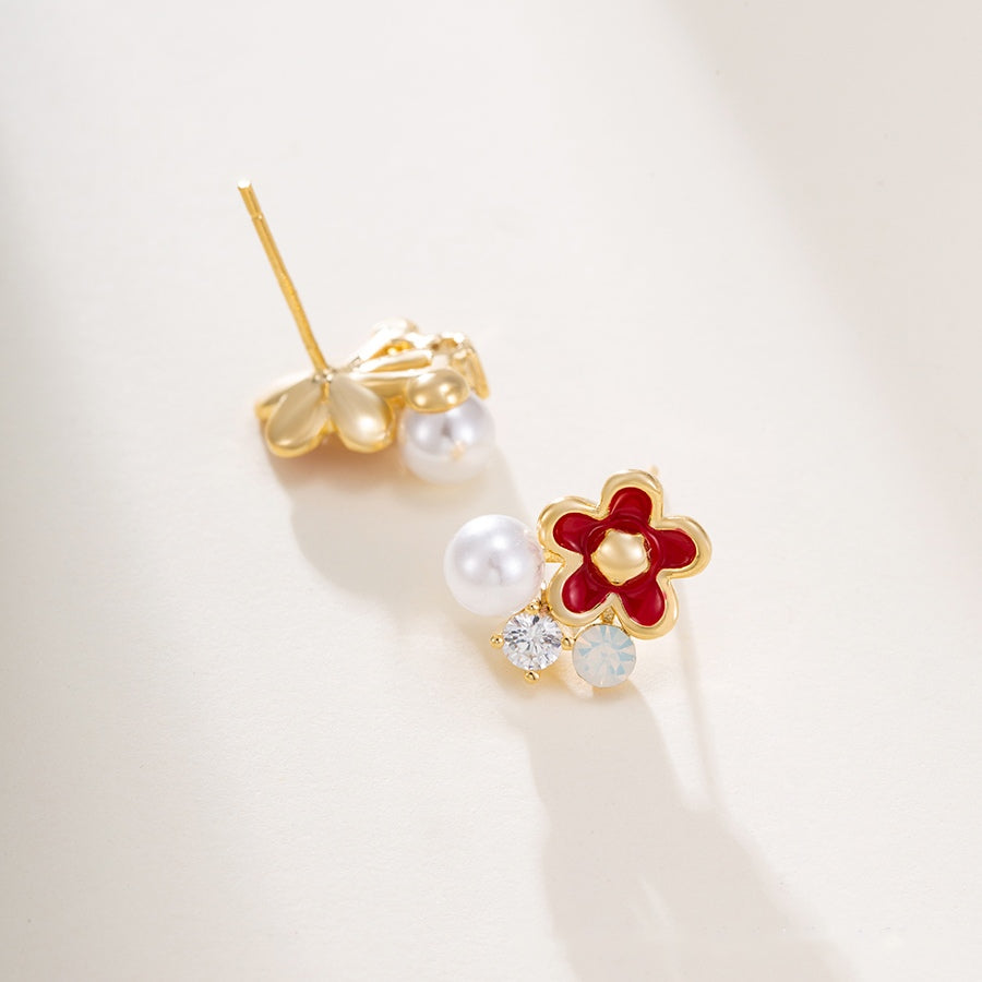 Red Blossom Earrings