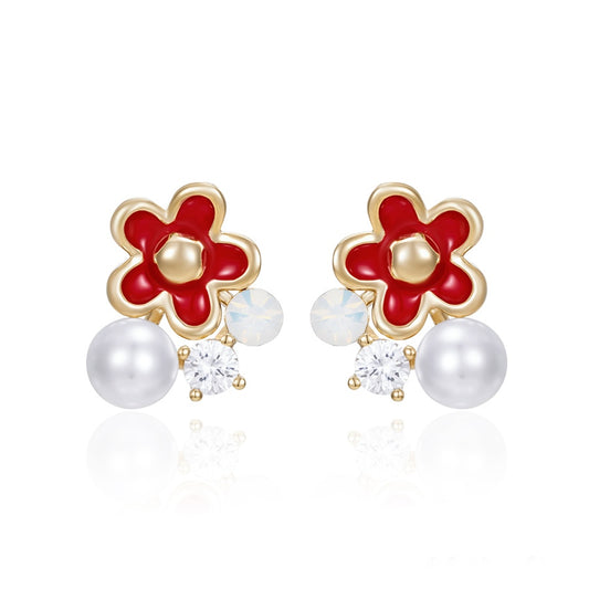 Red Blossom Earrings