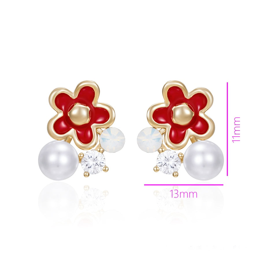 Red Blossom Earrings